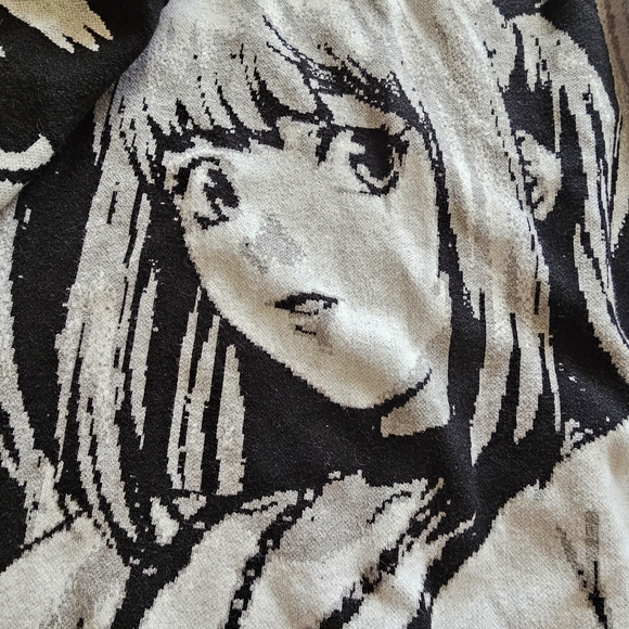 Black and White DEATHNOTE Misa And L Knit Sweater By Black AIR - Picture 2 of 4